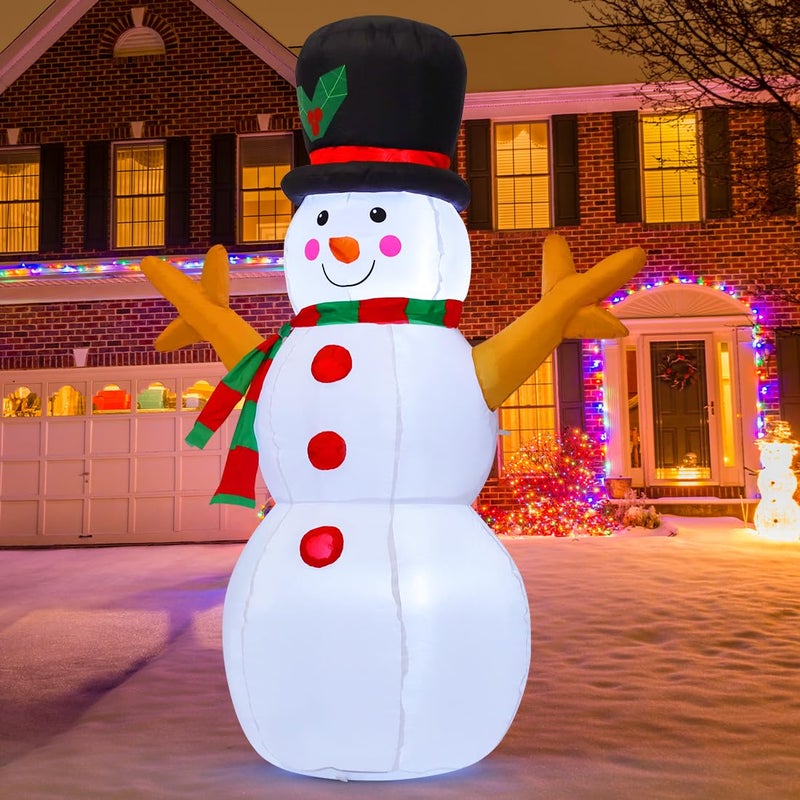 GOOSH 5 FT Christmas Snowman Inflatable Decoration Blow Up Snowman Outdoor Christmas Yard Decoration with Branch Hand Blow Up Holiday Indoor Outdoor Party Garden Yard Decoration - Image 2